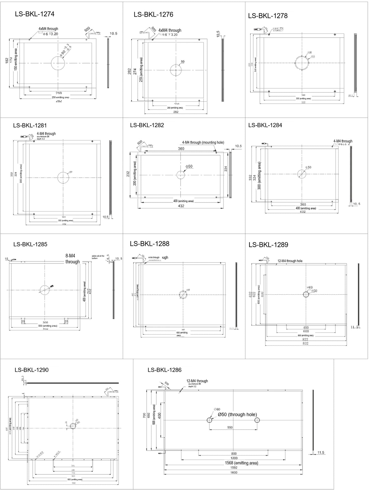 LS-BKL-1278 dimensions (mm)