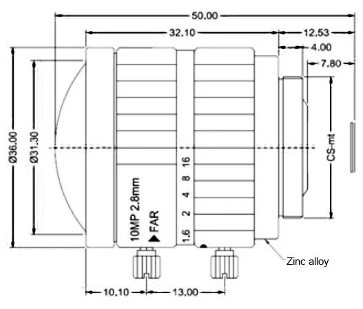 LS-SFC2816-10M dimensions (mm)