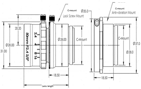 LS-S23AV5024-8M dimensions (mm)
