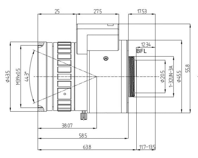 LS-CTV-0051 dimensions (mm)