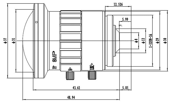 LS-CTV-0037 dimensions (mm)