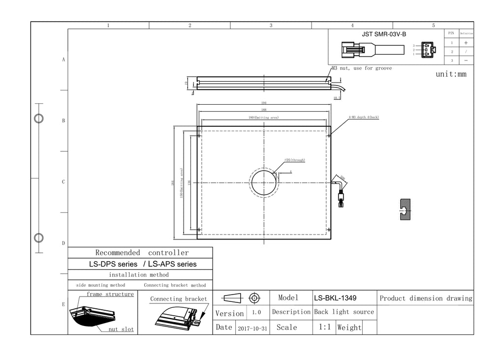 LS-BKL-1349 dimensions (mm)