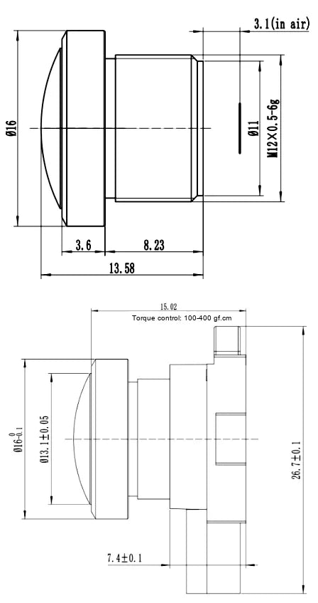 LS-CTV-0028 dimensions (mm)