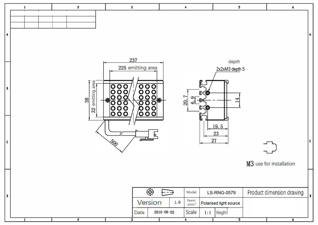 LS-RNG-0579 dimensions (mm)