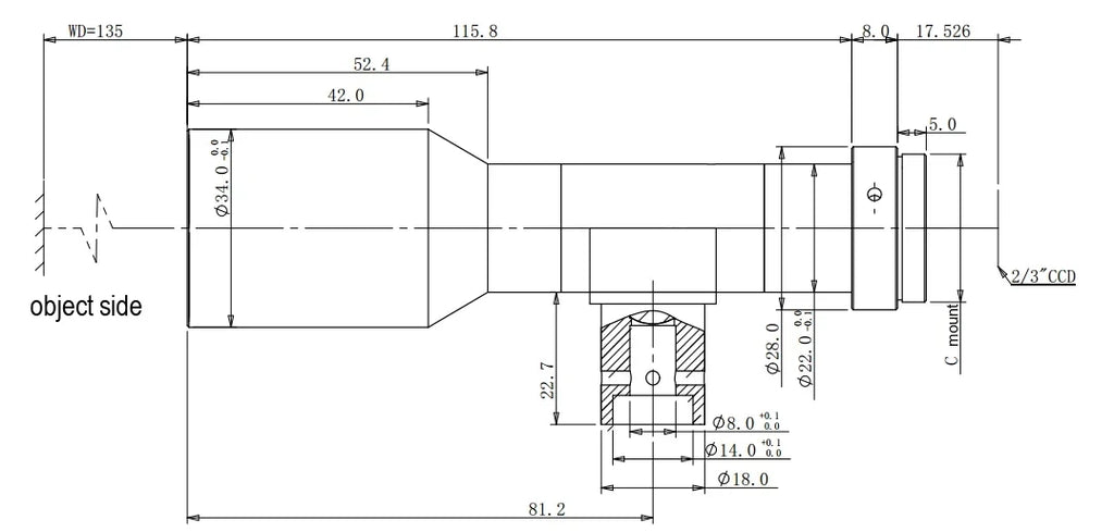 LS-TCL-0809 dimensions (mm)