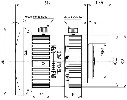 LS-FFL-0536 dimensions (mm)