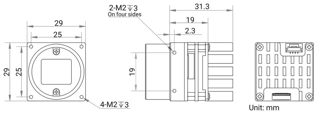 MV-CB050-11UC-C dimensions (mm)