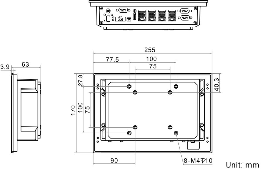 MV-VT2000-128G40-NN dimensions (mm)