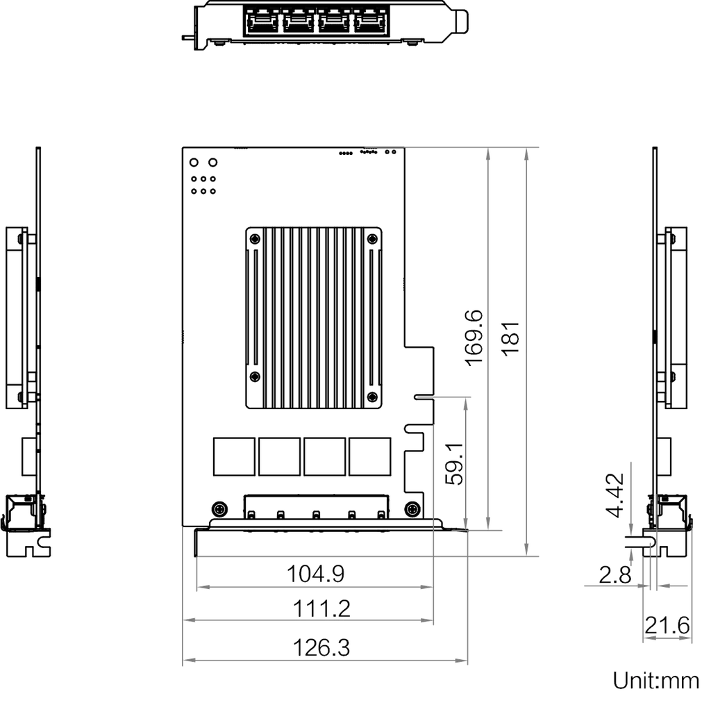 MV-GE1104 dimensions (mm)