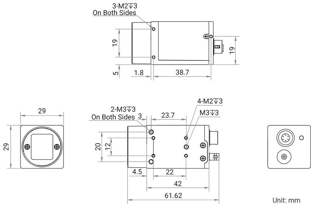 MV-CH050-90Y1M-NN dimensions (mm)