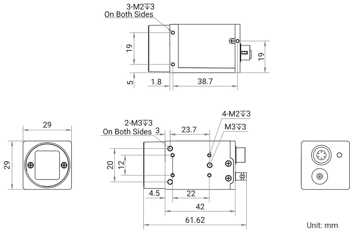 MV-CH050-90Y1M-NN dimensions (mm)