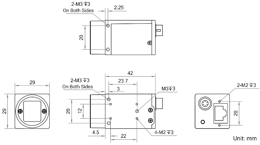MV-CS120-10GM V5 dimensions (mm)