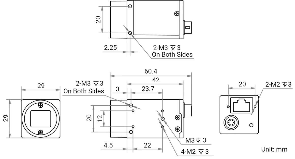 MV-CH050-60NM dimensions (mm)