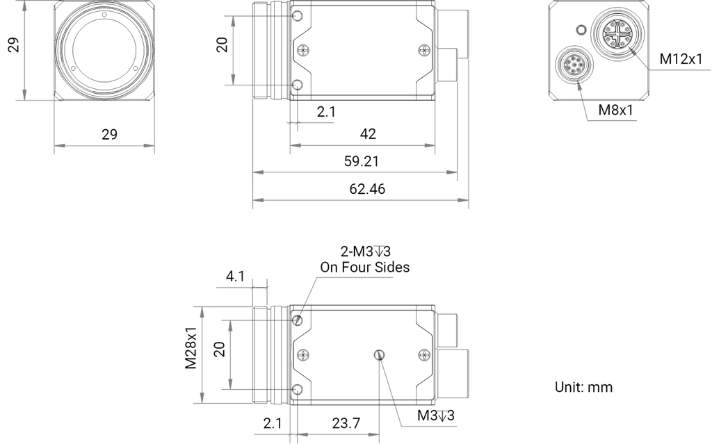 MV-CT1CG0004/G/NN/NN dimensions (mm)