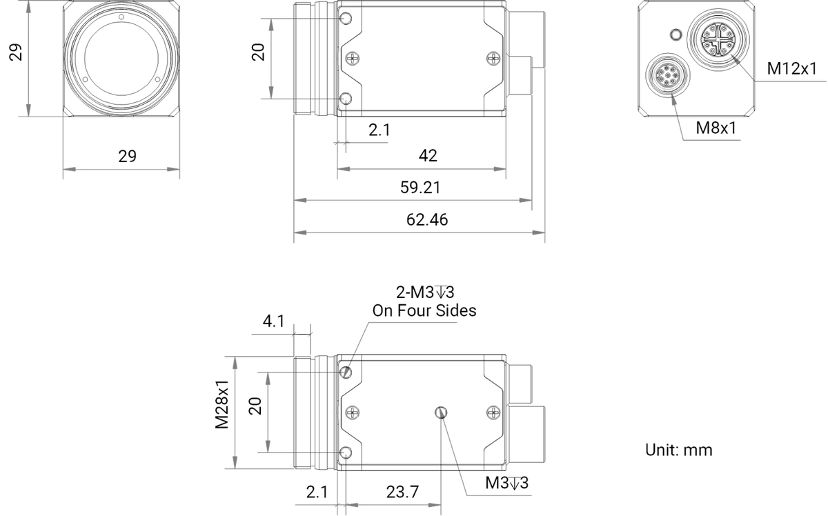 MV-CT1MG0020/G/NN/NN dimensions (mm)