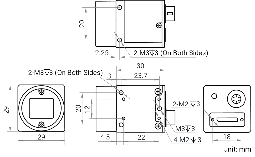 MV-CS060-10UM dimensions (mm)