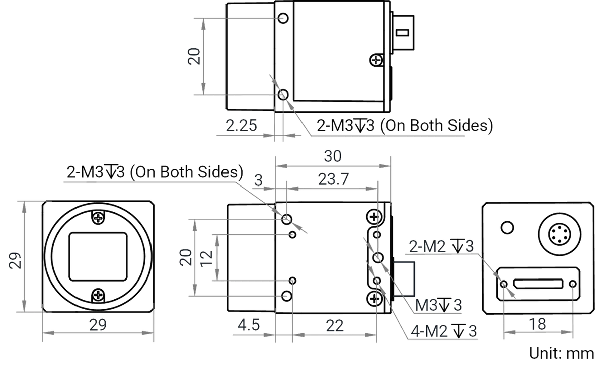 MV-CS060-10UM dimensions (mm)