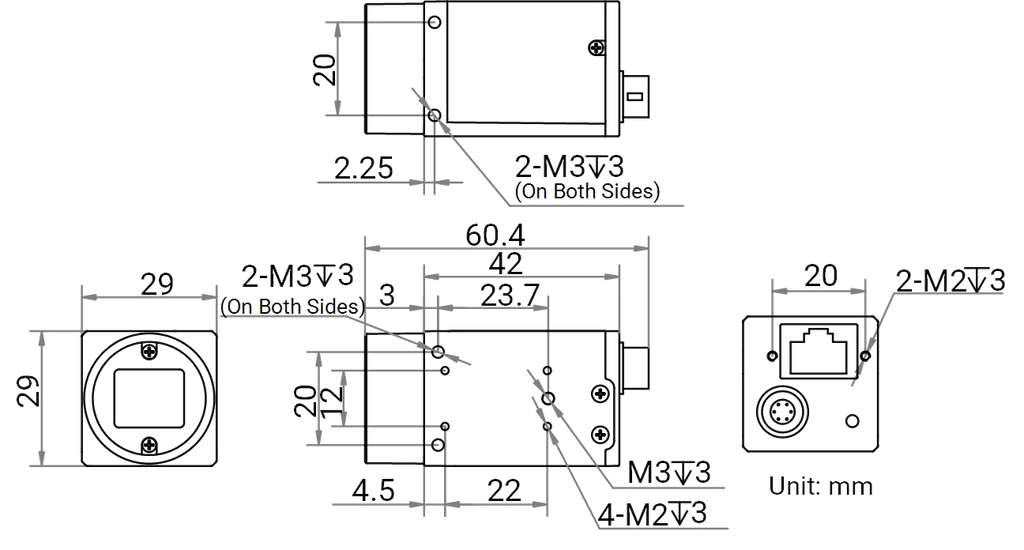 MV-CS032-60GM dimensions (mm)