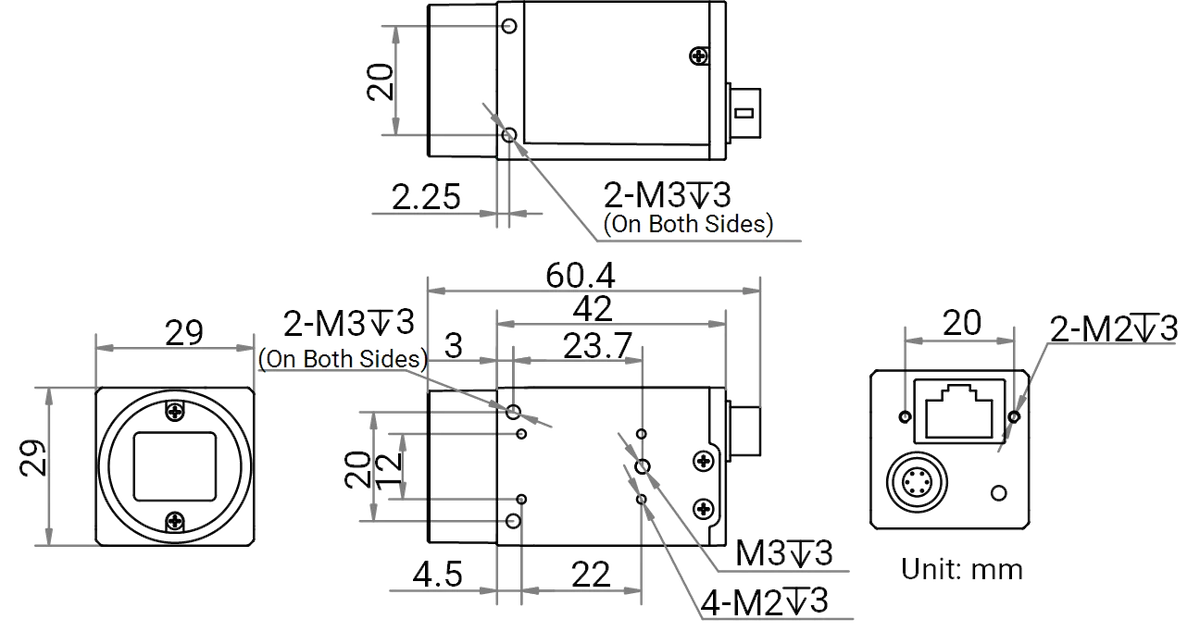 MV-CS032-60GM dimensions (mm)