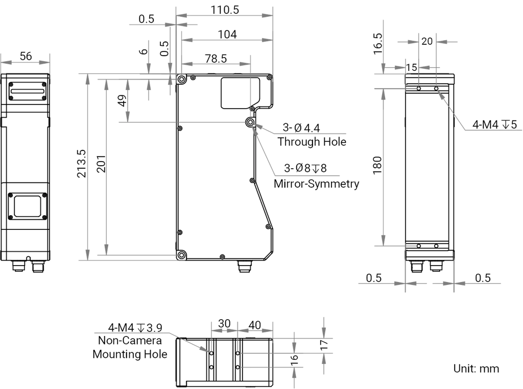 MV-DP4430-03P dimensions (mm)