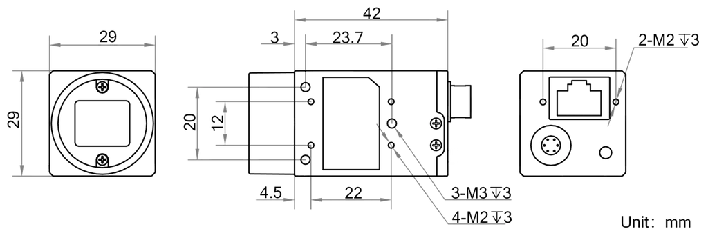 MV-CA013-A0GM dimensions (mm)