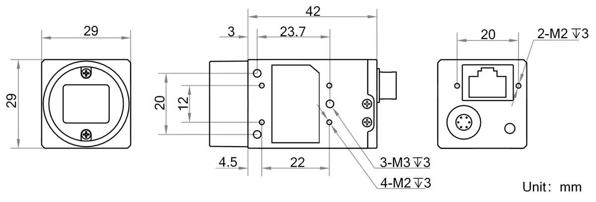 MV-CA013-A0GM dimensions (mm)