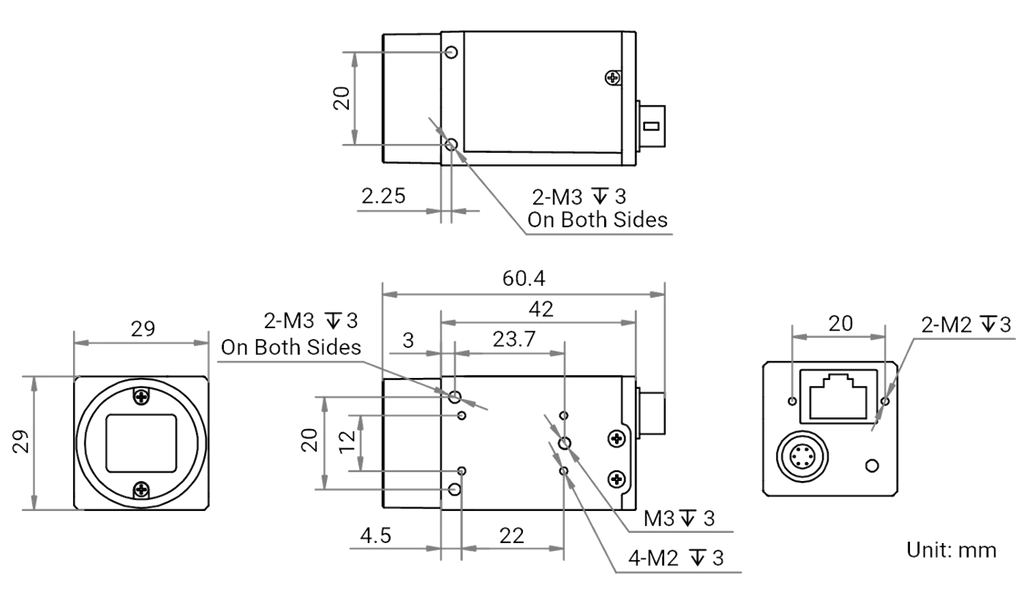 MV-CS050-60GM V5 dimensions (mm)