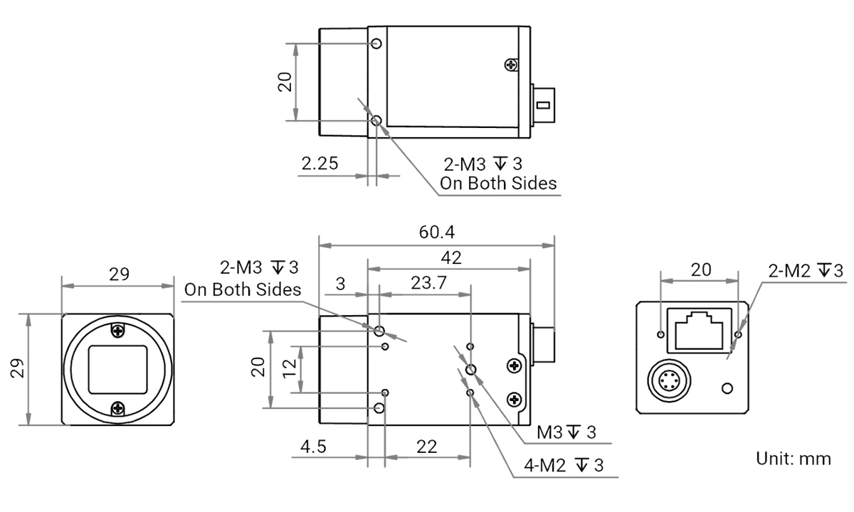MV-CS050-60GM V5 dimensions (mm)