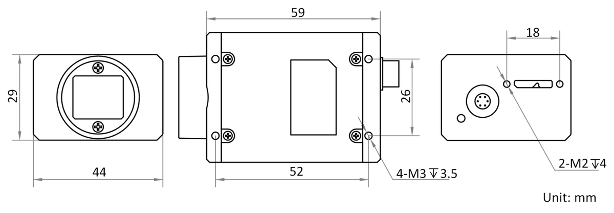 MV-CE200-10UM dimensions (mm)