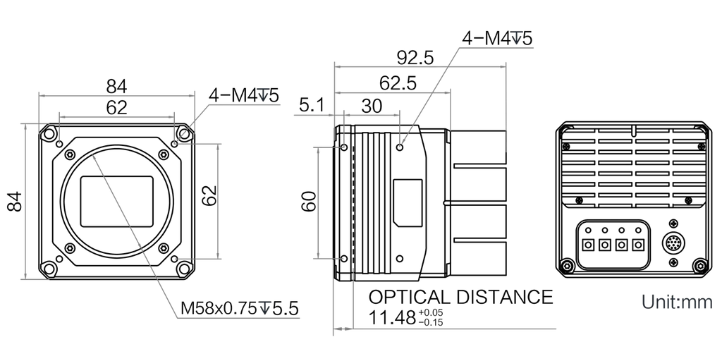 MV-CH250-20XC-M58S-NN dimensions (mm)