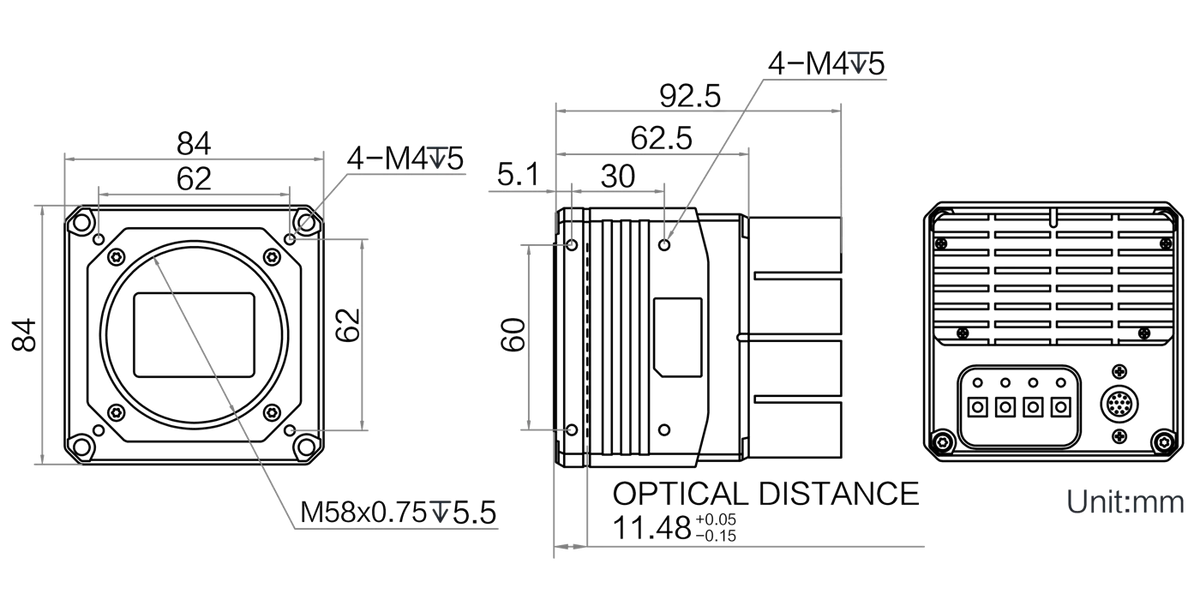 MV-CH250-20XC-M58S-NN dimensions (mm)