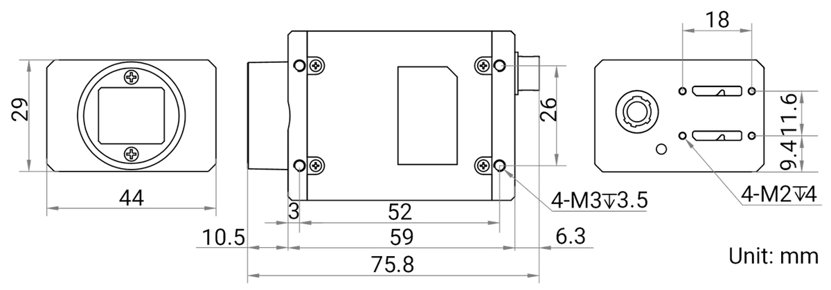 MV-CH120-60VM dimensions (mm)