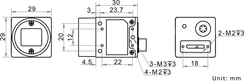 MV-CA013-A0UM dimensions (mm)