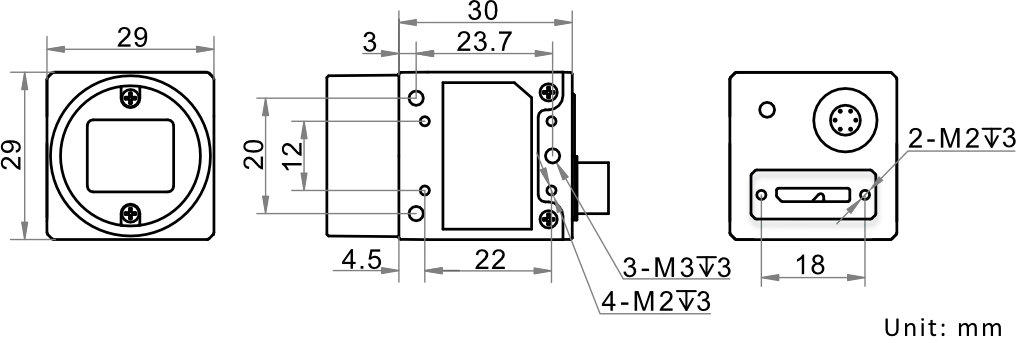MV-CA013-A0UM dimensions (mm)