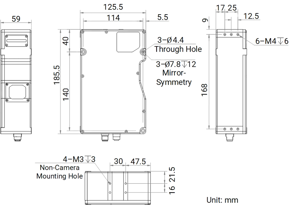 MV-DP2470-01P V2.0 dimensions (mm)