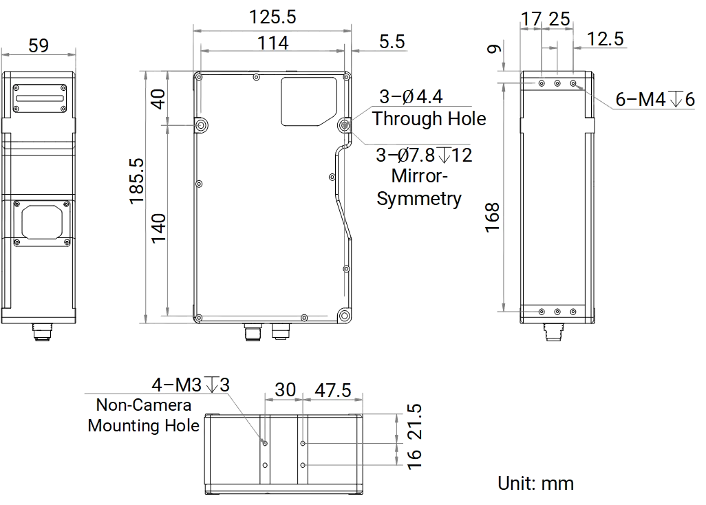 MV-DP2470-01P V2.0 dimensions (mm)