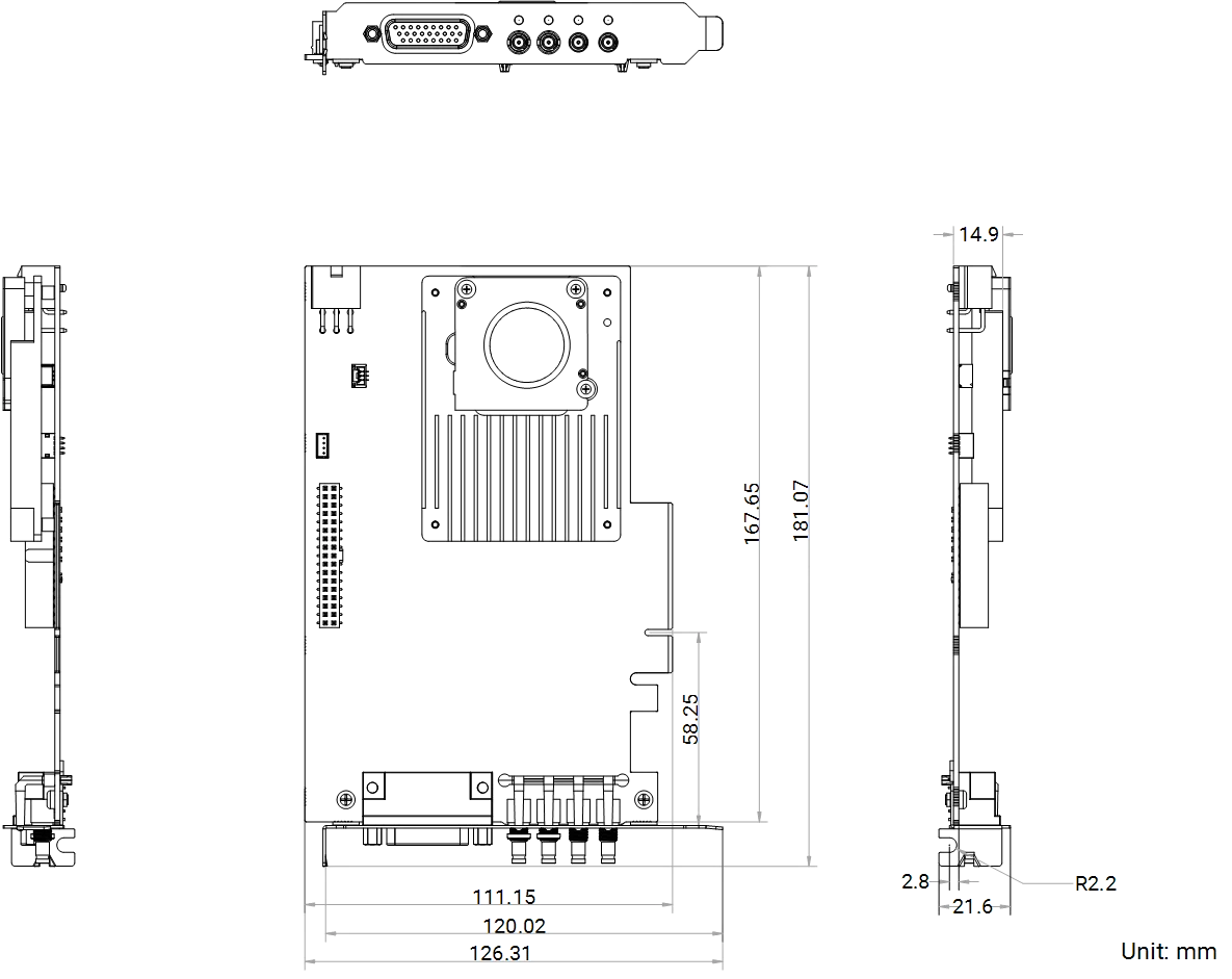 MV-GX1004 dimensions (mm)