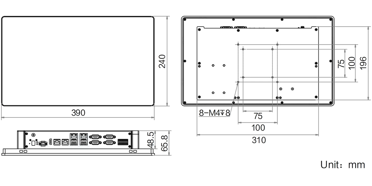 MV-VT3500-128G40-NN dimensions (mm)