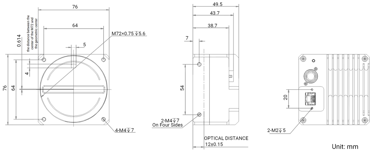 MV-CL08K7-148TM dimensions (mm)