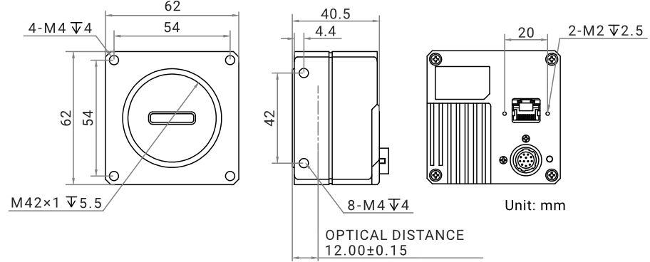 MV-CL024-91GM dimensions (mm)