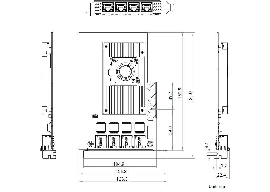 MV-GT2104P dimensions (mm)