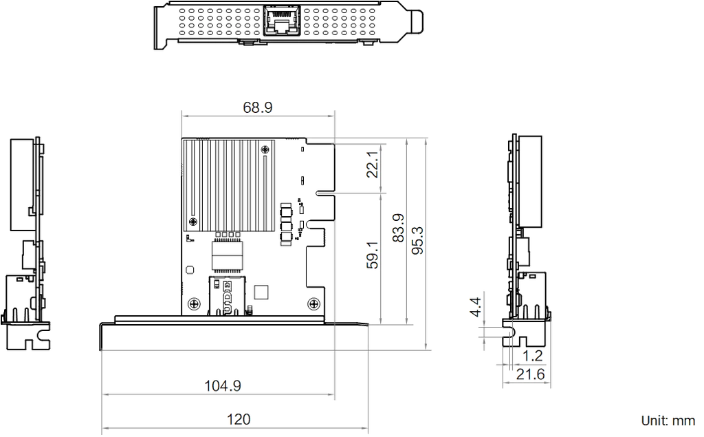 MV-GT2101 dimensions (mm)