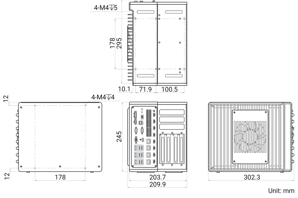 MV-VC5324-256G70-NN dimensions (mm)