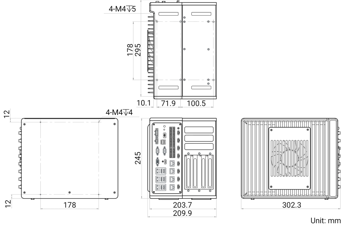 MV-VC5324-256G70-NN dimensions (mm)