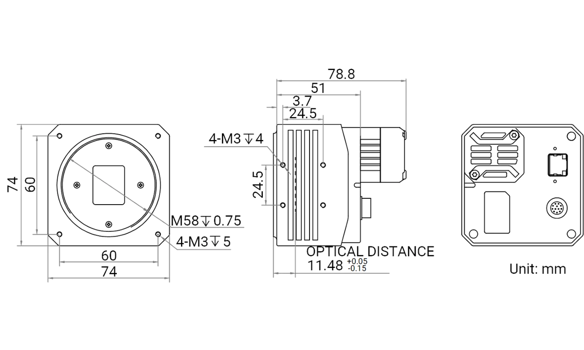 MV-CH250-90TM-M58S-NF V2 dimensions (mm)
