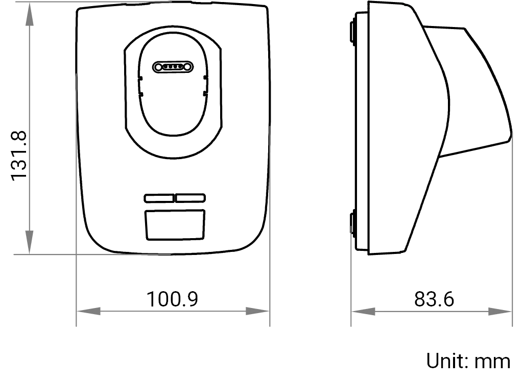 MV-IDH3000B/SBASE/L dimensions (mm)