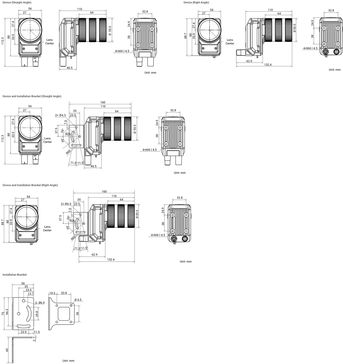 MV-SC5100XC-00C-NNN dimensions (mm)