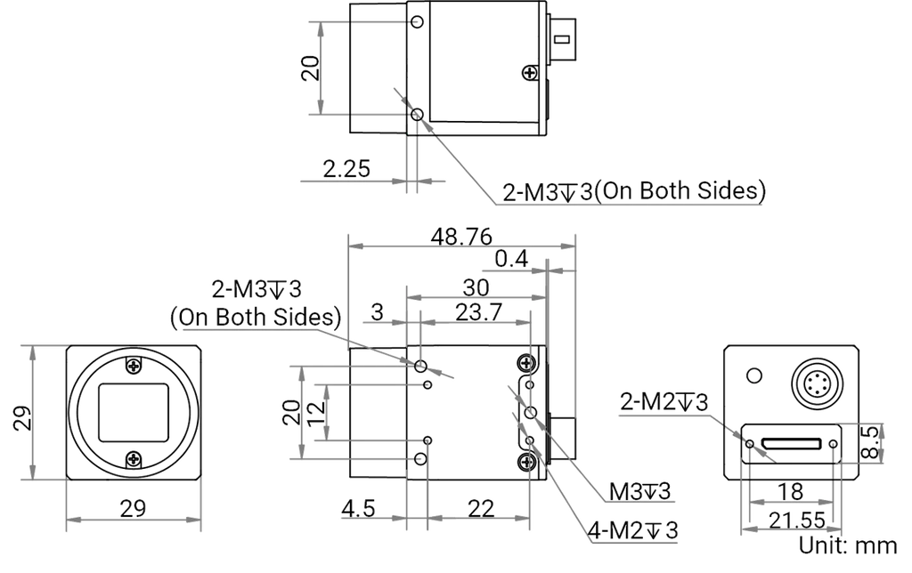 MV-CH050-60UM dimensions (mm)