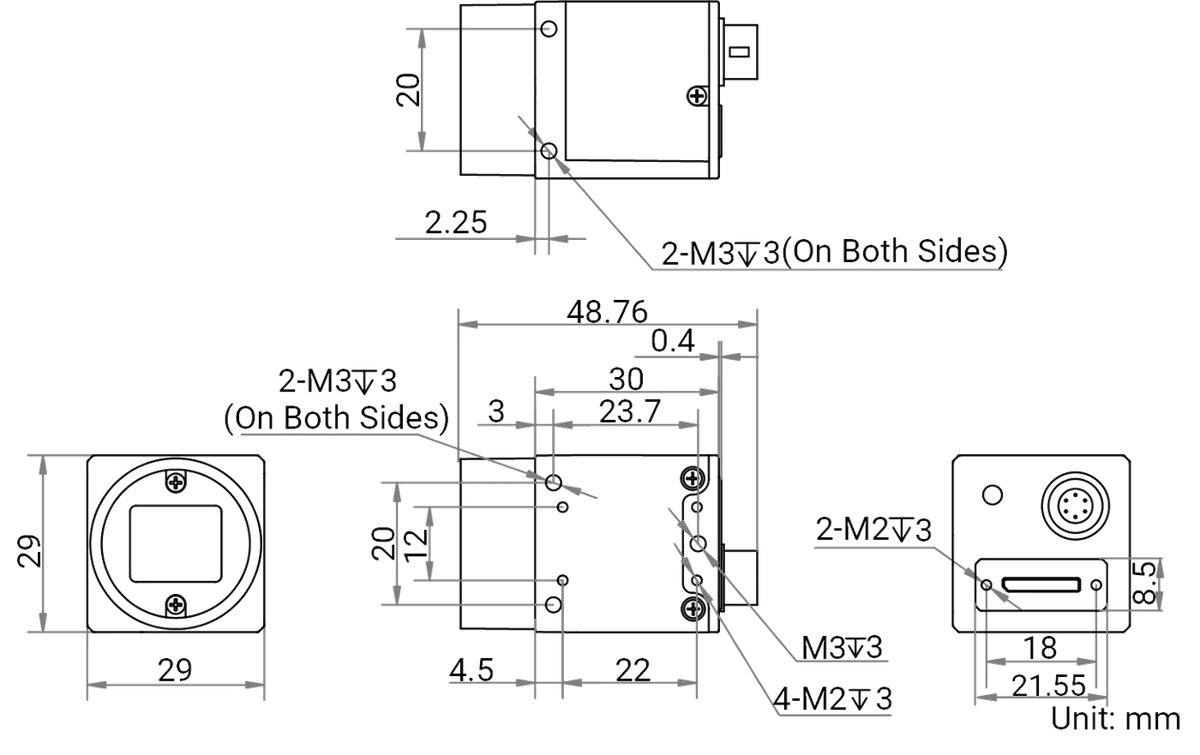 MV-CH050-60UM dimensions (mm)