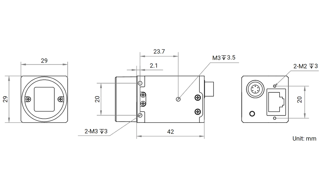 MV-CU120-10GM V2 dimensions (mm)